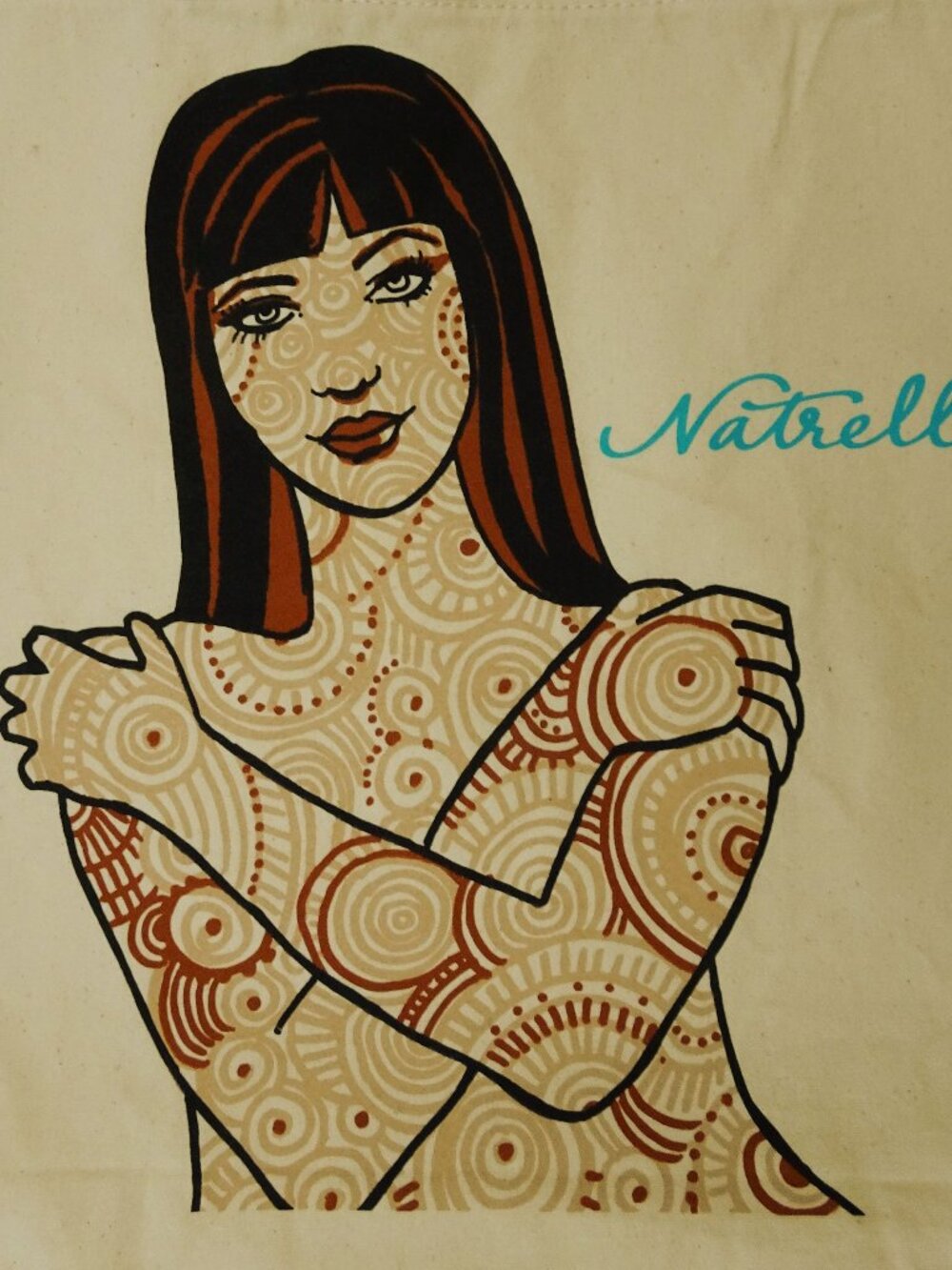 Baggu Natrelle Reusable Tote Merch Bag Canvas Tattoo Eco Shopping 14” x 15” New